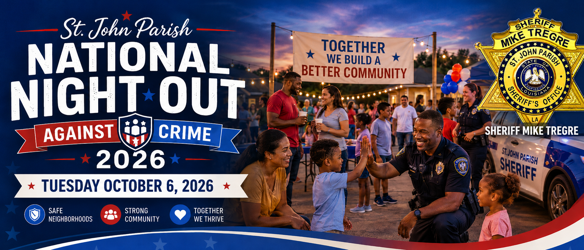 2026 SJPSO Night Out Against Crime Poster. October 6, 2026